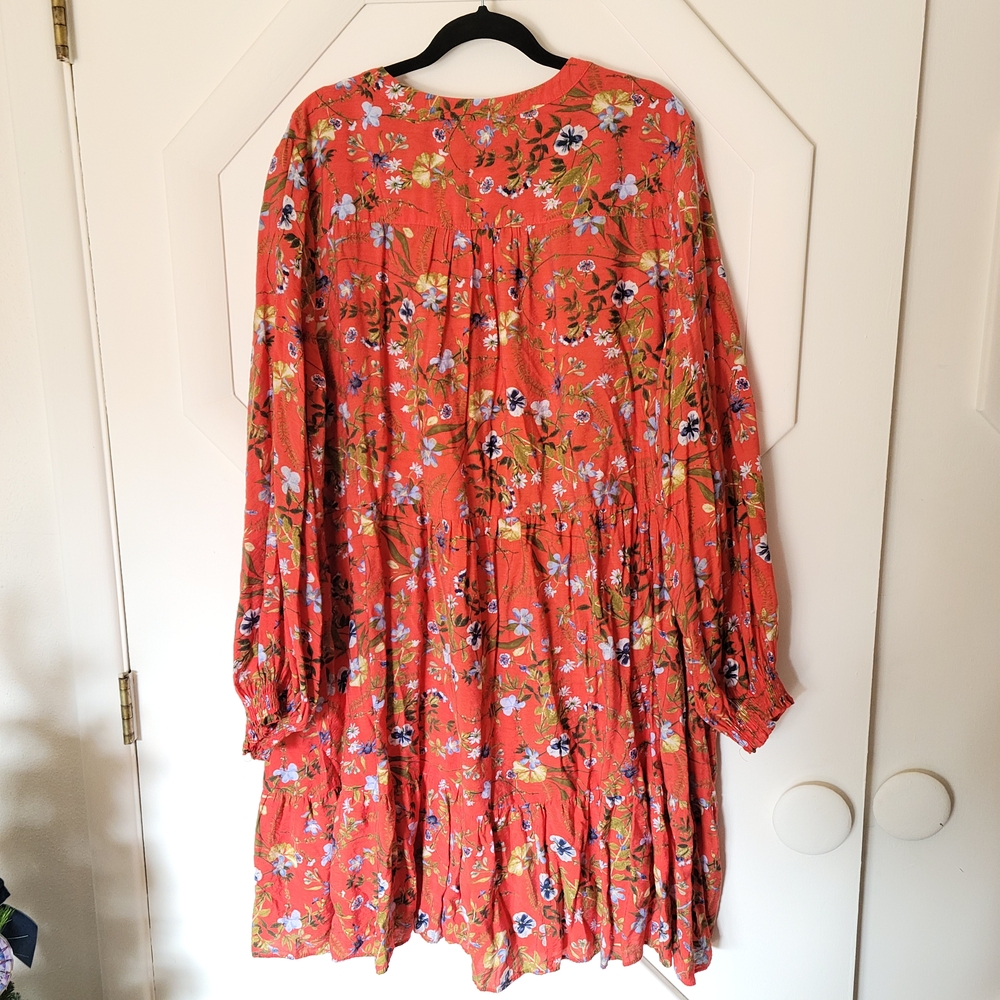 Terra & Sky Orange Floral Dress 24/26 - Picture 5 of 8